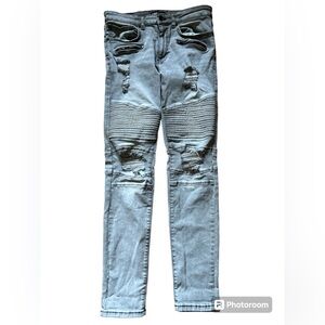 💚 Men's sz28 Skinny Distressed Gray Jeans